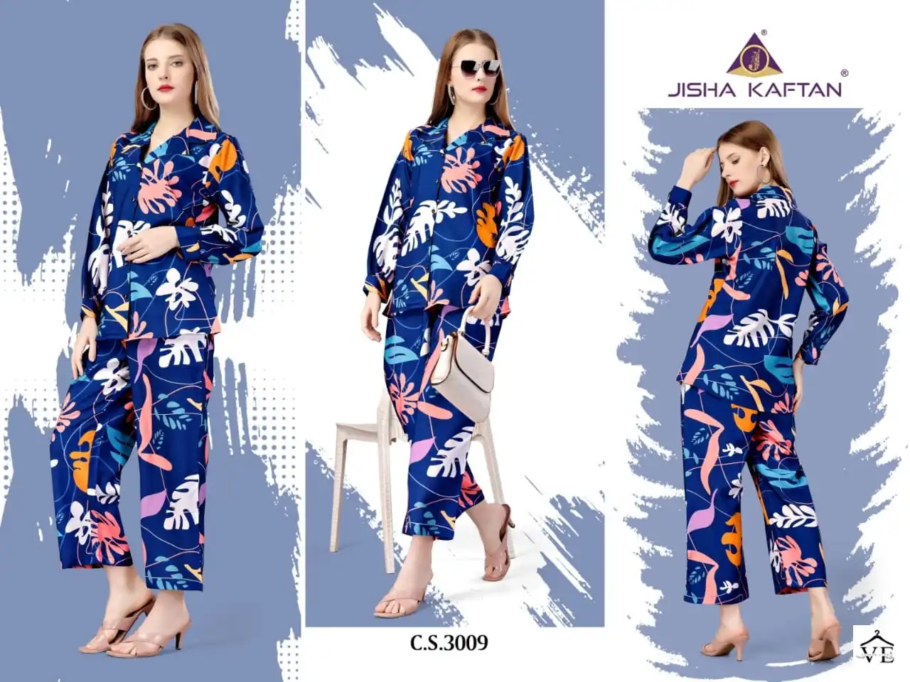 Isha Kaftan Co Ords Vol 2 Crepe Wholesale Fancy Top With Pant Cords Catalog — Wholesale Kurtis, MPA wholesale from Surat - Gallery Image 3