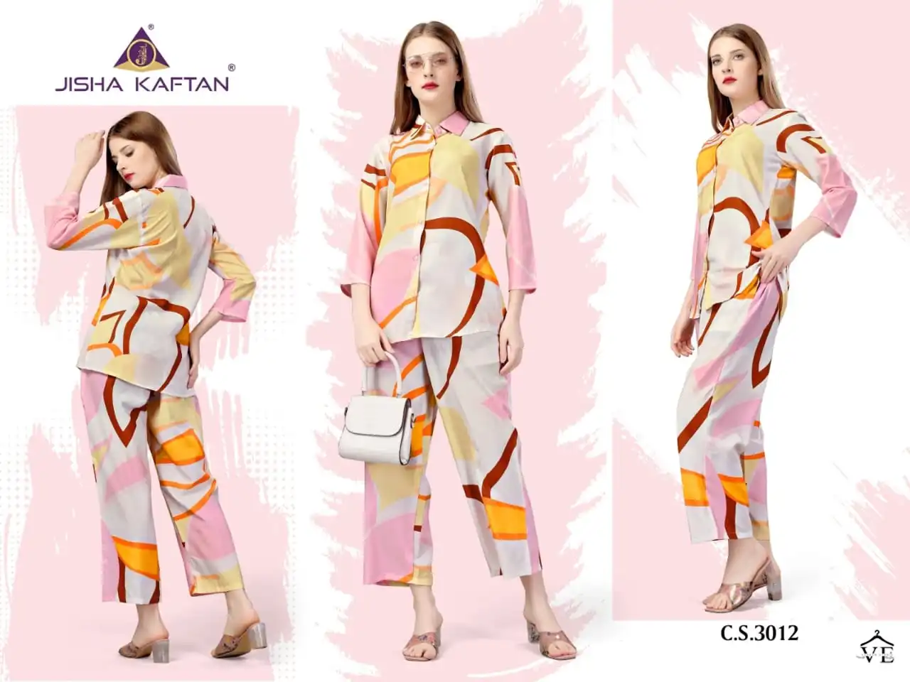 Isha Kaftan Co Ords Vol 2 Crepe Wholesale Fancy Top With Pant Cords Catalog — Wholesale Kurtis, MPA wholesale from Surat - Gallery Image 4