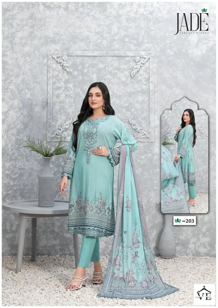 Jade Crimson Exclusive Heavy Lawn Collection Vol 2 Lawn Cotton Wholesale Pakistani Salwar Suit Catalog — Wholesale Salwar Suits, MPA wholesale from Surat - Gallery Image 2