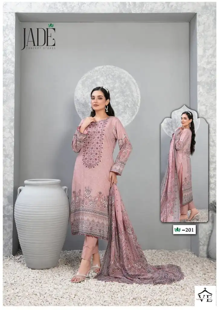 Jade Crimson Exclusive Heavy Lawn Collection Vol 2 Lawn Cotton Wholesale Pakistani Salwar Suit Catalog — Wholesale Salwar Suits, MPA wholesale from Surat - Gallery Image 4