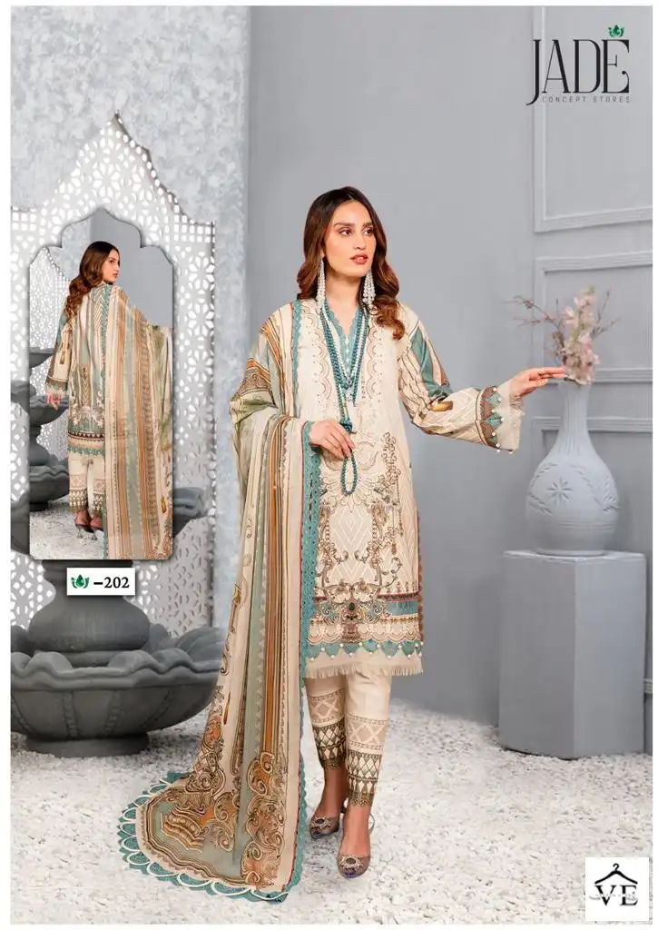 Jade Crimson Exclusive Heavy Lawn Collection Vol 2 Lawn Cotton Wholesale Pakistani Salwar Suit Catalog — Wholesale Salwar Suits, MPA wholesale from Surat - Gallery Image 5