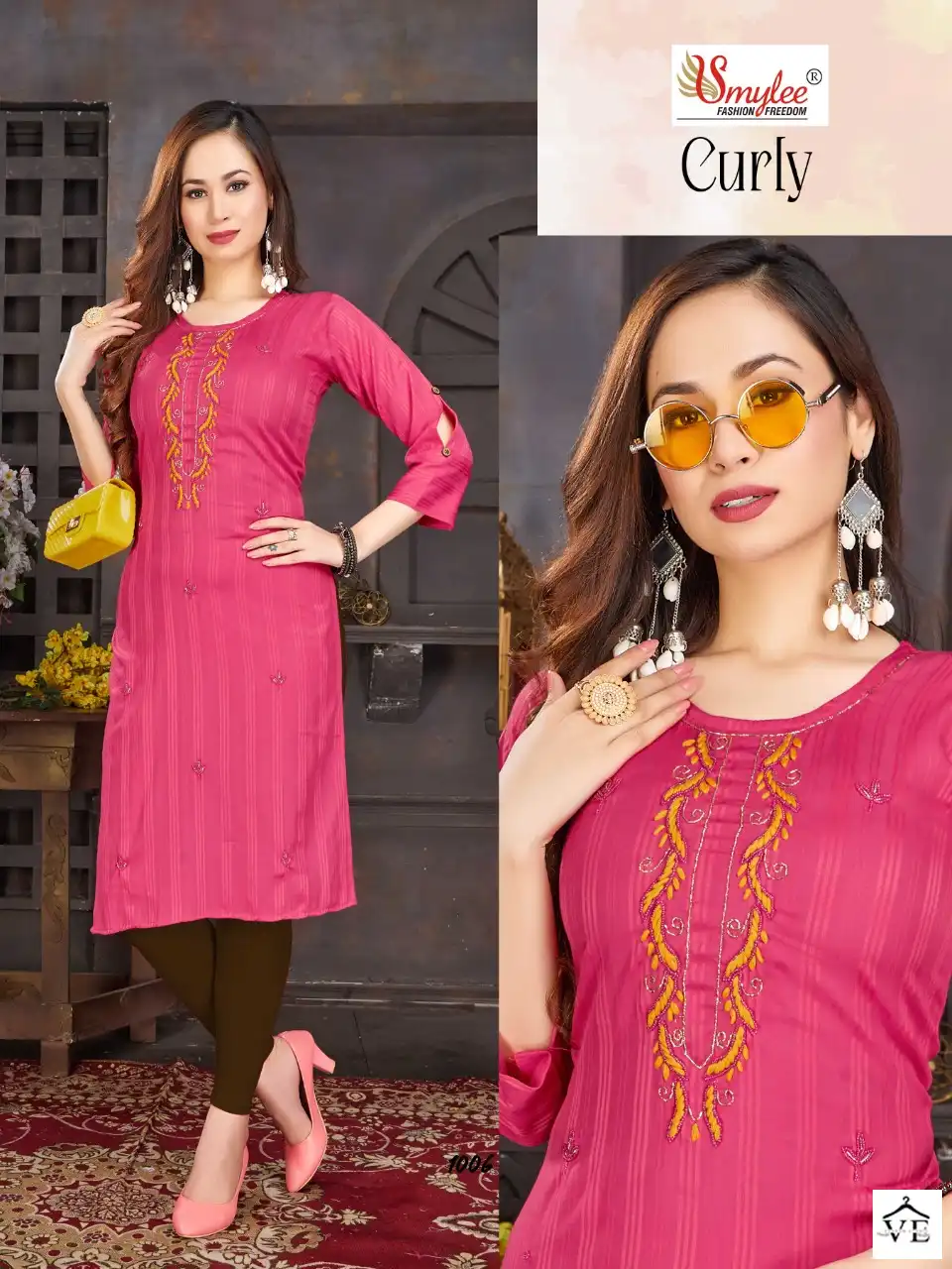 Rung Curly Heavy Rayon Wholesale Designer Kurtis Catalog — Wholesale Kurtis, MPA wholesale from Surat - Gallery Image 2