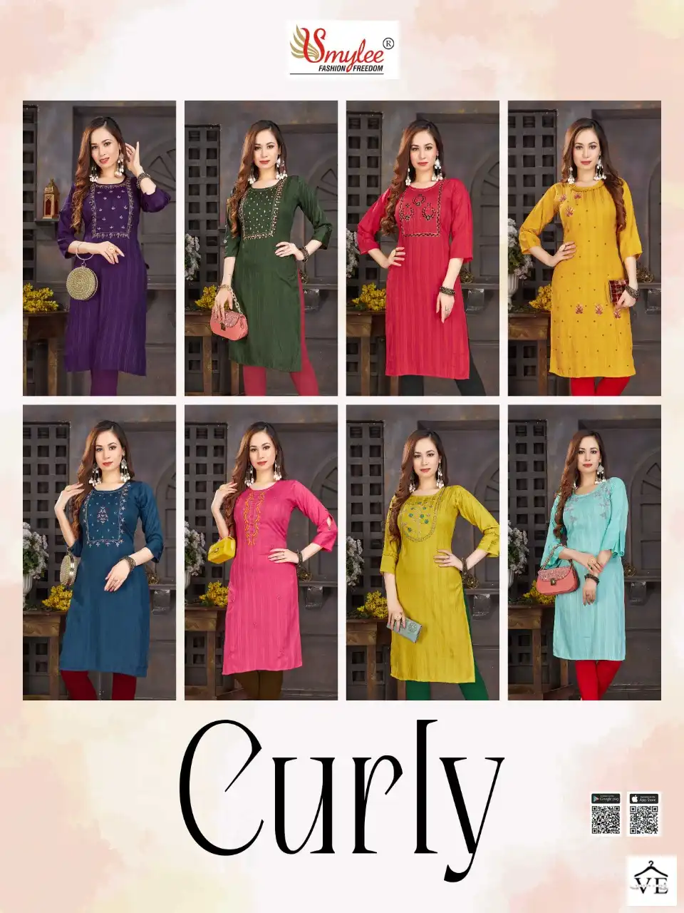 Rung Curly Heavy Rayon Wholesale Designer Kurtis Catalog — Wholesale Kurtis, MPA wholesale from Surat — view 9