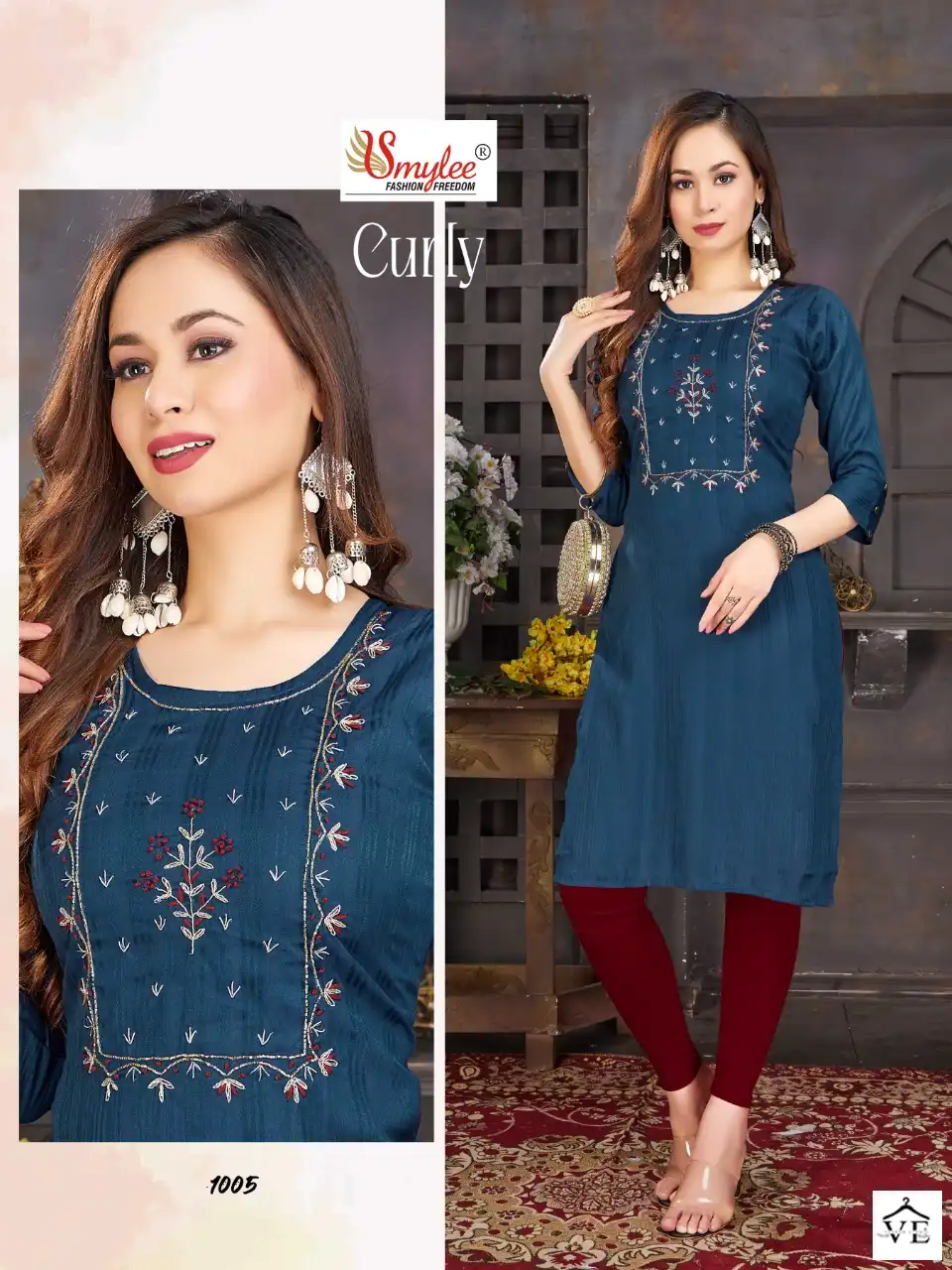 Rung Curly Heavy Rayon Wholesale Designer Kurtis Catalog — Wholesale Kurtis, MPA wholesale from Surat - Gallery Image 3