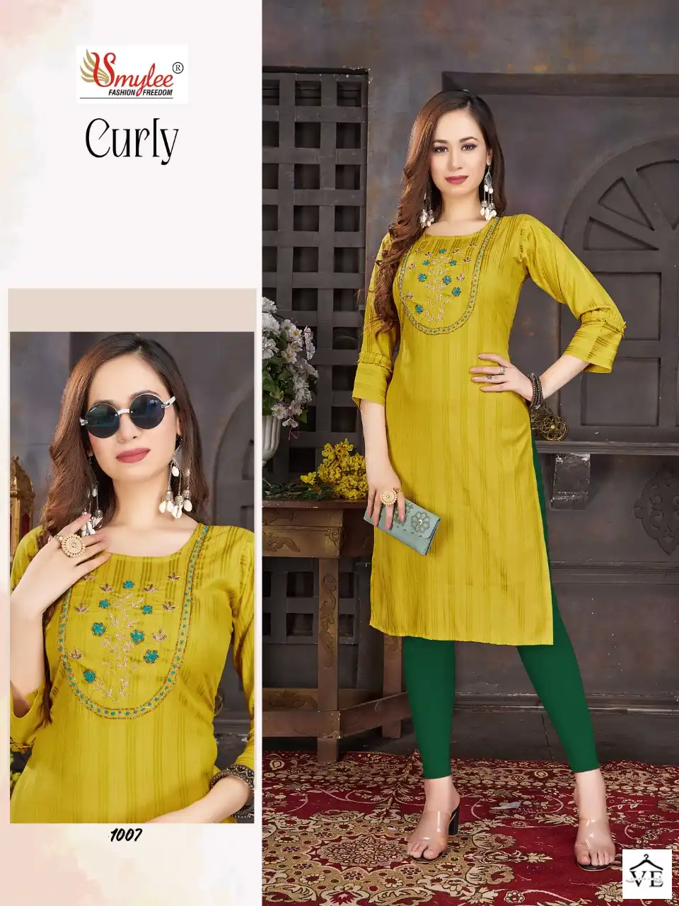 Rung Curly Heavy Rayon Wholesale Designer Kurtis Catalog — Wholesale Kurtis, MPA wholesale from Surat - Gallery Image 4