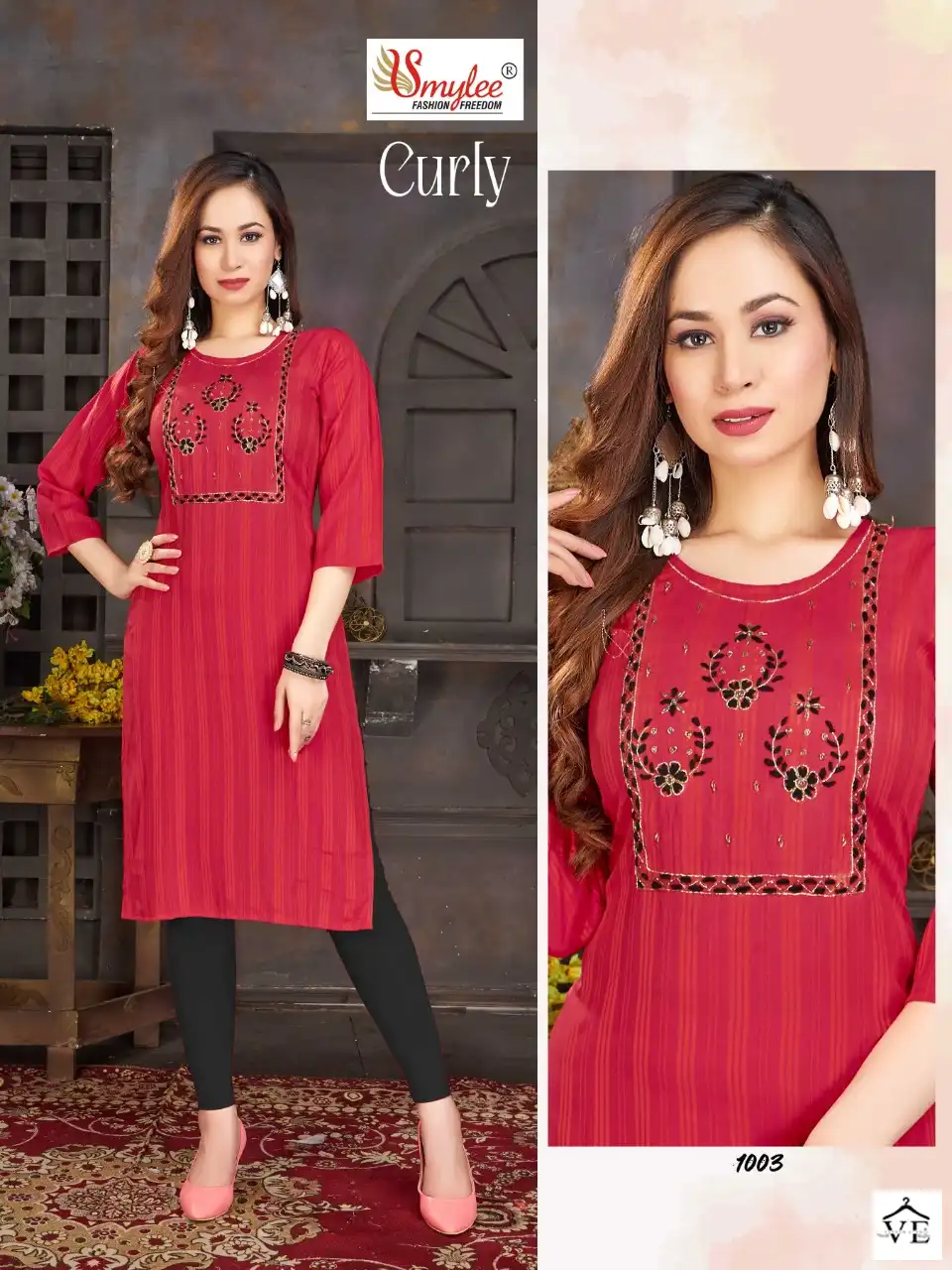 Rung Curly Heavy Rayon Wholesale Designer Kurtis Catalog — Wholesale Kurtis, MPA wholesale from Surat - Gallery Image 8