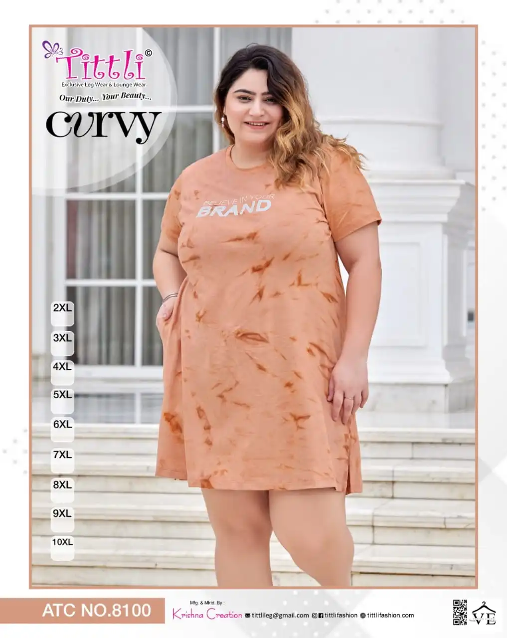 Vardan Ethnic Curvy Cotton Wholesale Big Size Long T-Shirts Catalog — Wholesale Kurtis, MPA wholesale from Surat — view 3