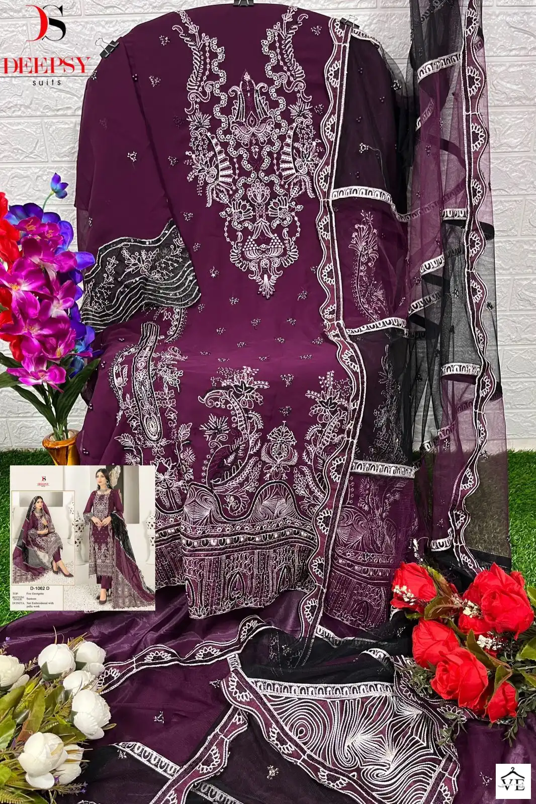 Deepsy Suit D 1062 Georgette Wholesale Designer Pakistani Salwar Suit Catalog — Wholesale Salwar Suits, MPA wholesale from Surat - Gallery Image 6