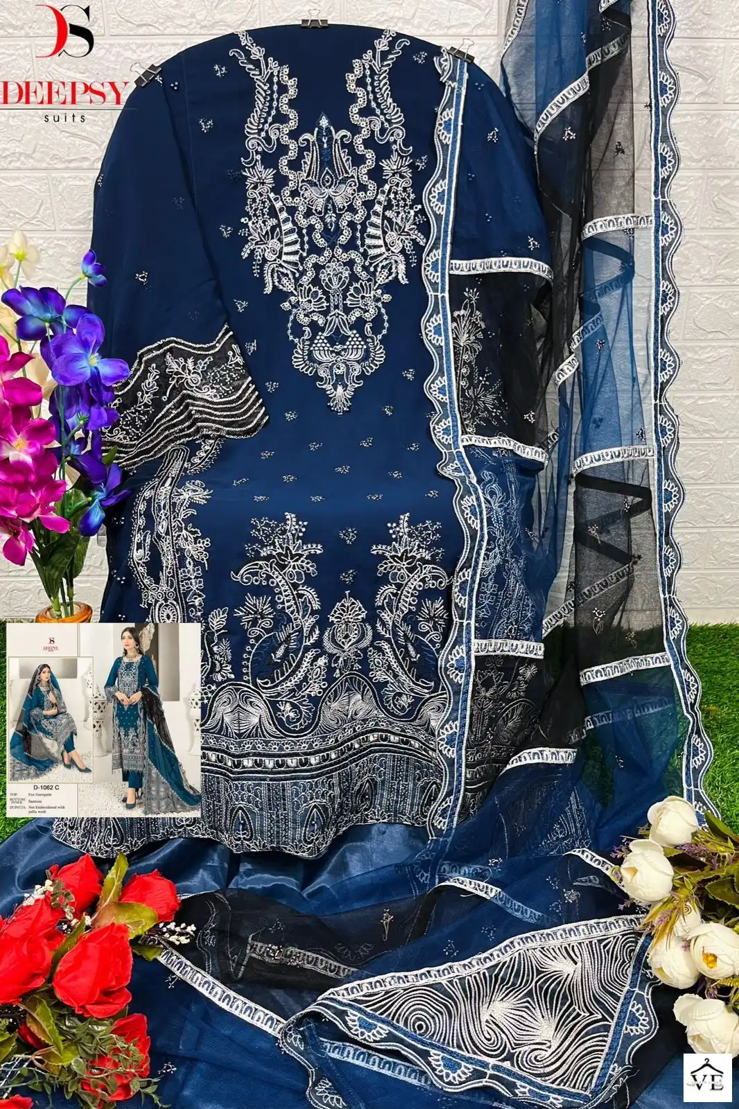 Deepsy Suit D 1062 Georgette Wholesale Designer Pakistani Salwar Suit Catalog — Wholesale Salwar Suits, MPA wholesale from Surat - Gallery Image 7