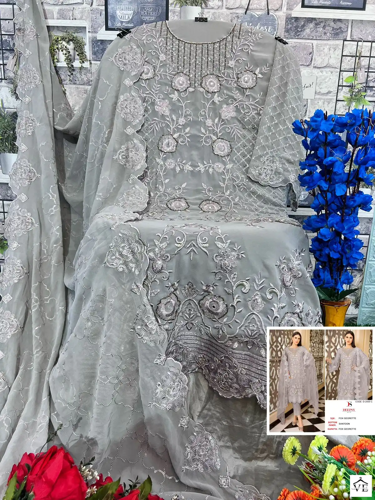 Deepsy Suits D 2000 Georgette Wholesale Designer Pakistani Salwar Suit Catalog — Wholesale Salwar Suits, MPA wholesale from Surat - Gallery Image 6