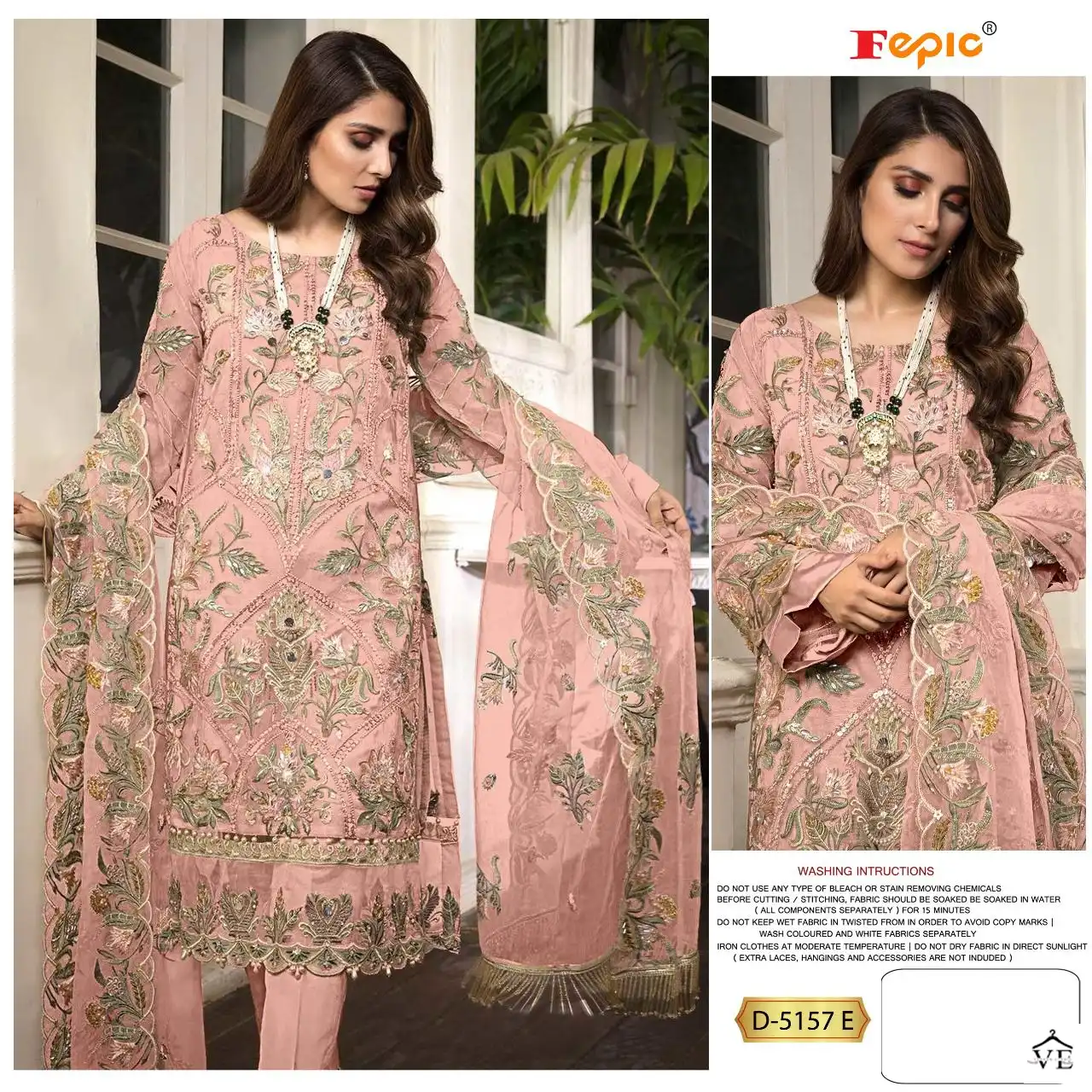 Fepic D 5157 Georgette Wholesale Designer Pakistani Salwar Suit Catalog — Wholesale Salwar Suits, MPA wholesale from Surat - Gallery Image 2