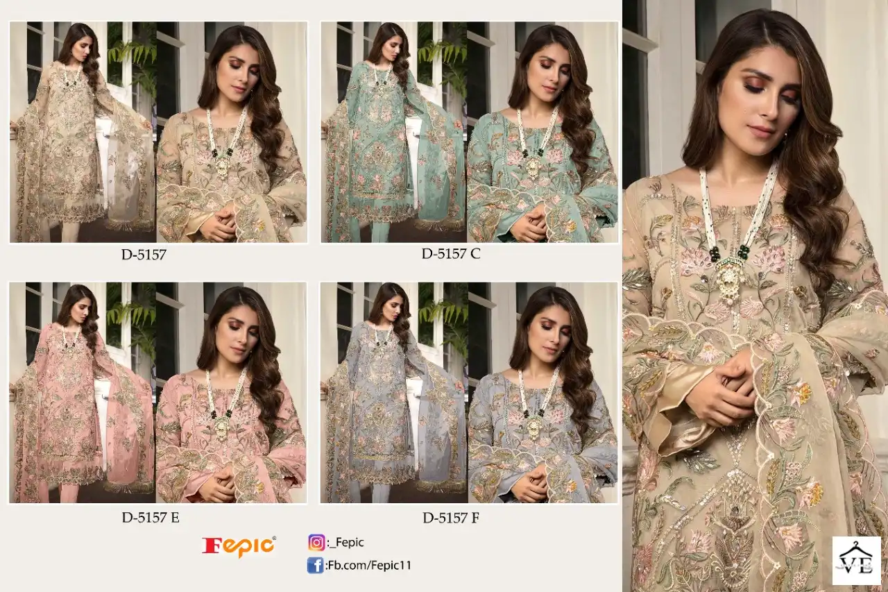Fepic D 5157 Georgette Wholesale Designer Pakistani Salwar Suit Catalog — Wholesale Salwar Suits, MPA wholesale from Surat — view 6