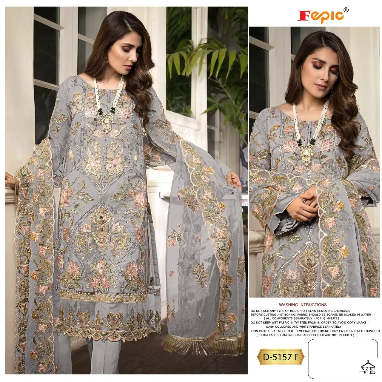 Fepic D 5157 Georgette Wholesale Designer Pakistani Salwar Suit Catalog — Wholesale Salwar Suits, MPA wholesale from Surat - Gallery Image 4
