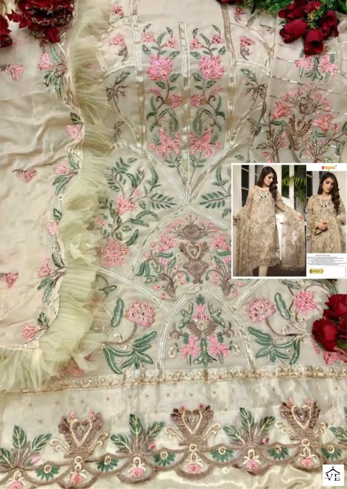 Fepic D 5157 Georgette Wholesale Designer Pakistani Salwar Suit Catalog — Wholesale Salwar Suits, MPA wholesale from Surat - Gallery Image 5