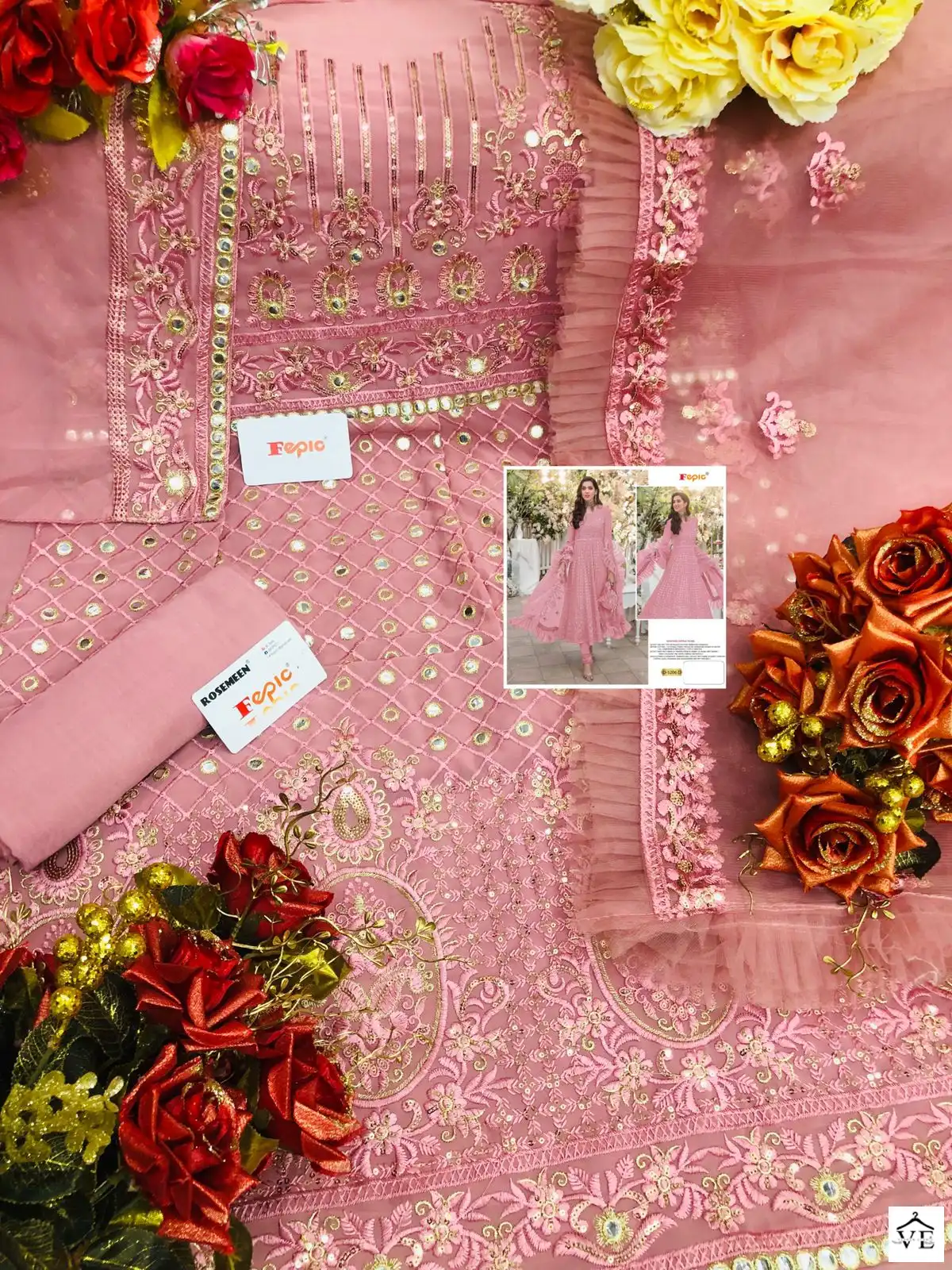 Fepic D 5206 Georgette Wholesale Designer Pakistani Salwar Suit Catalog — Wholesale Salwar Suits, MPA wholesale from Surat - Gallery Image 2