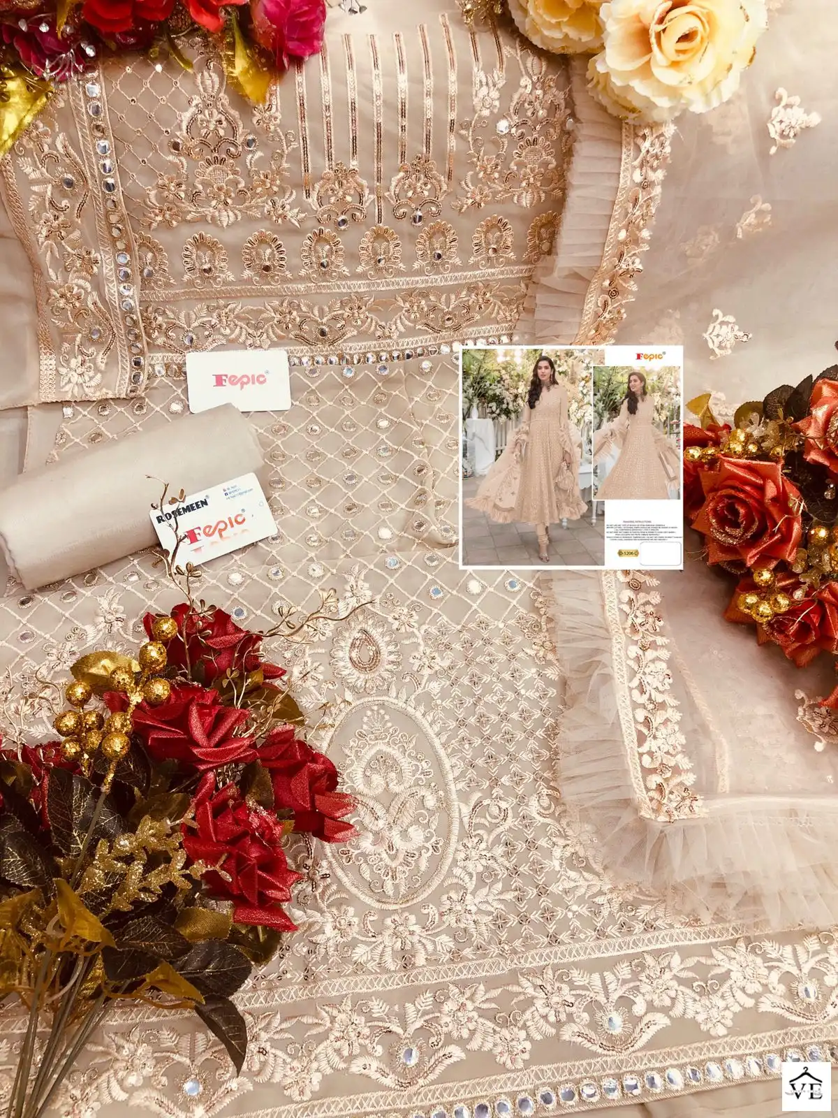 Fepic D 5206 Georgette Wholesale Designer Pakistani Salwar Suit Catalog — Wholesale Salwar Suits, MPA wholesale from Surat - Gallery Image 6