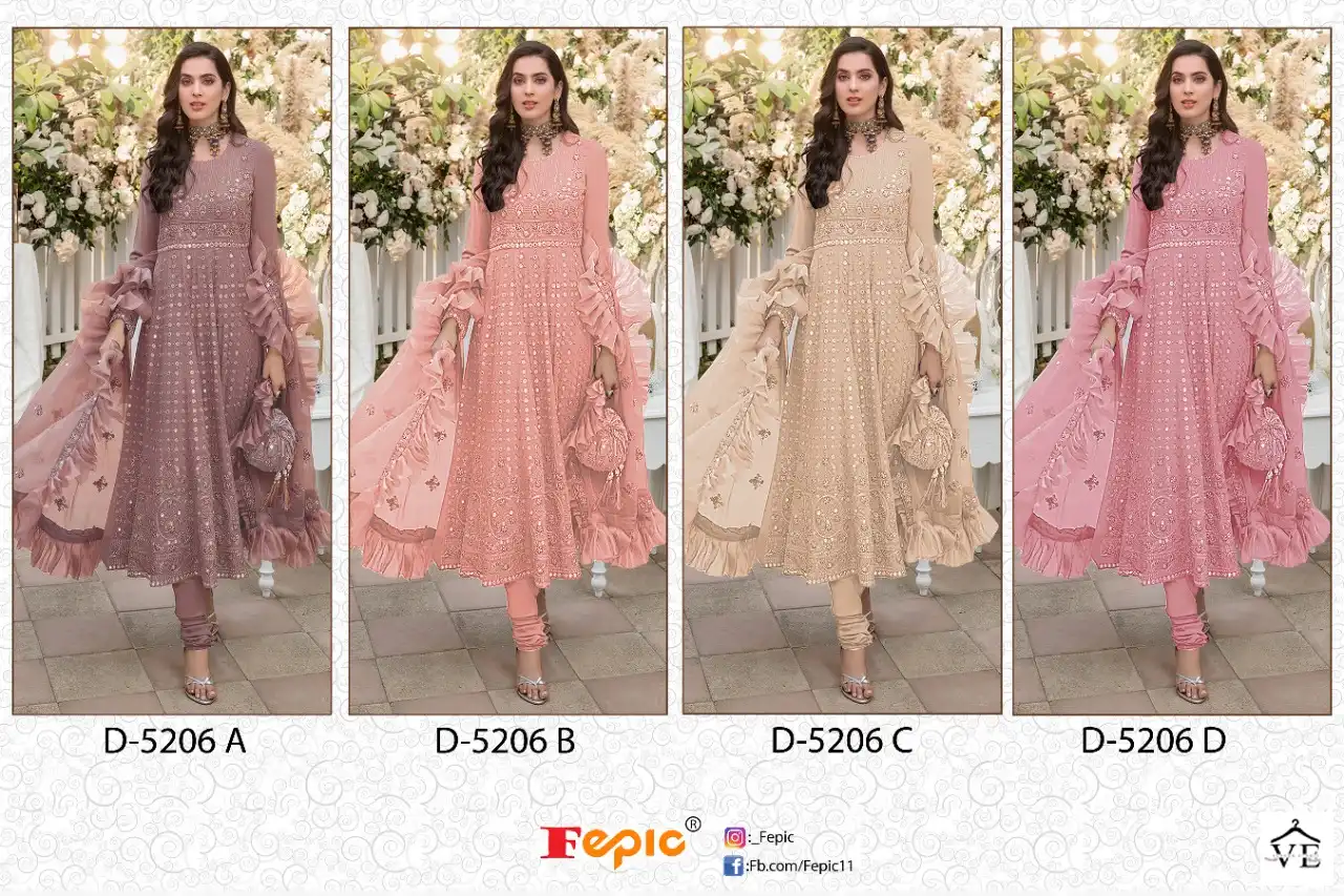 Fepic D 5206 Georgette Wholesale Designer Pakistani Salwar Suit Catalog — Wholesale Salwar Suits, MPA wholesale from Surat — view 9