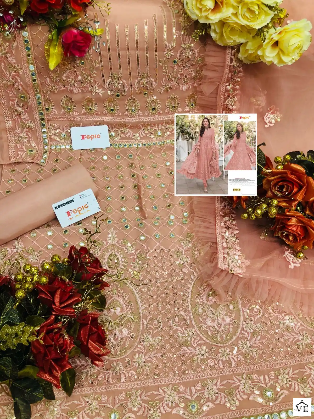 Fepic D 5206 Georgette Wholesale Designer Pakistani Salwar Suit Catalog — Wholesale Salwar Suits, MPA wholesale from Surat - Gallery Image 7