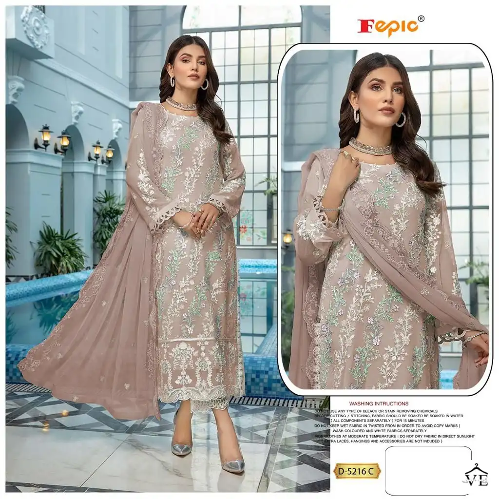 Fepic D 5216 Georgette Wholesale Designer Pakistani Salwar Suit Catalog — Wholesale Salwar Suits, MPA wholesale from Surat - Gallery Image 2