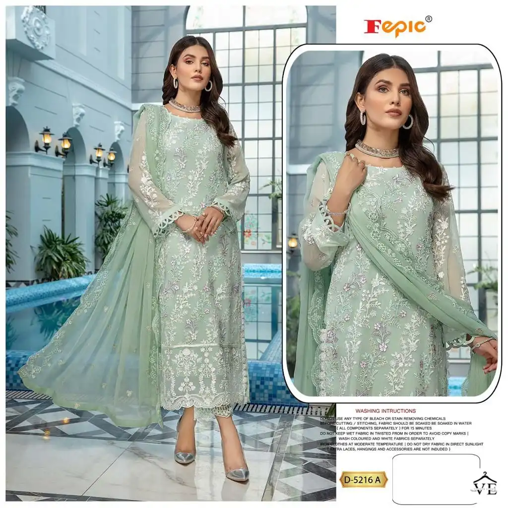 Fepic D 5216 Georgette Wholesale Designer Pakistani Salwar Suit Catalog — Wholesale Salwar Suits, MPA wholesale from Surat - Gallery Image 3