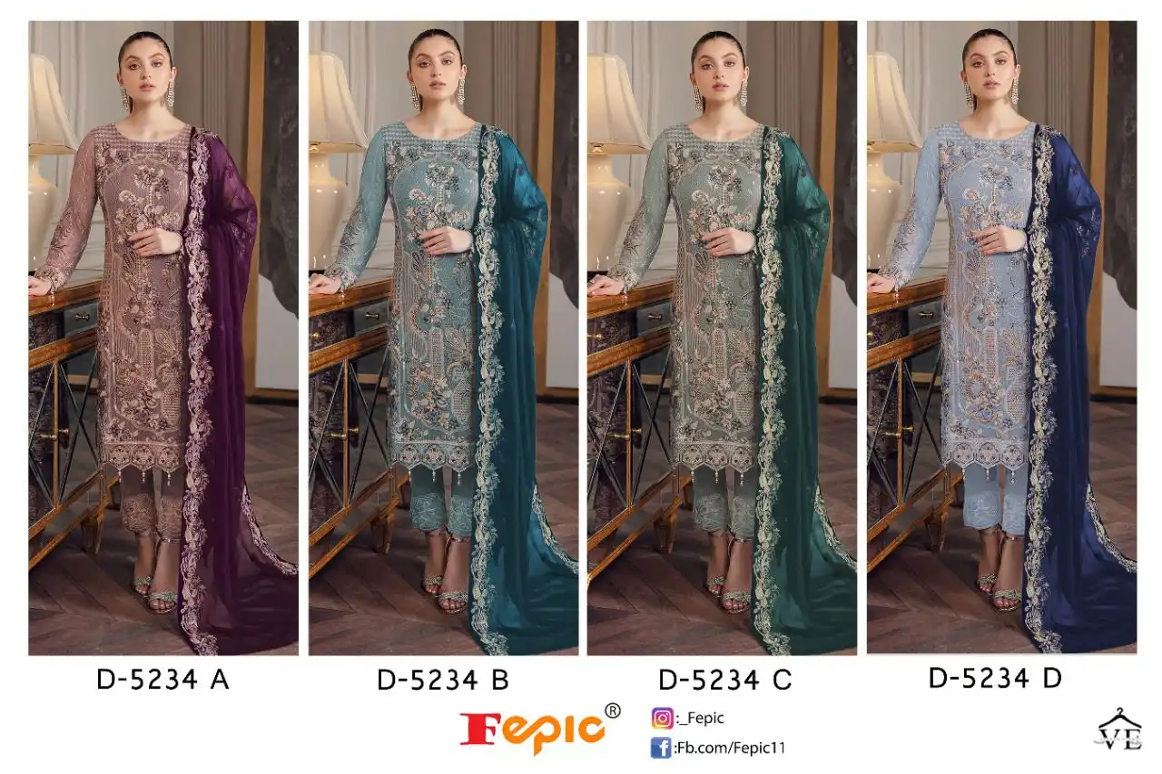 Fepic D 5234 Georgette Wholesale Designer Pakistani Salwar Suit Catalog — Wholesale Salwar Suits, MPA wholesale from Surat — view 5