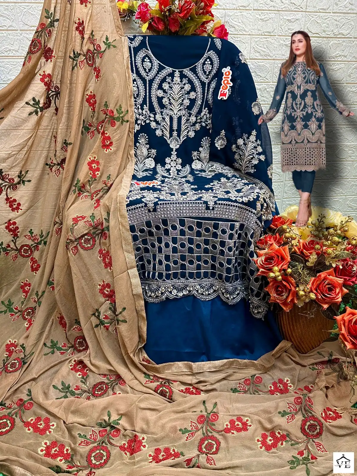 Fepic D 5239 Georgette Wholesale Pakistani Salwar Suit Catalog — Wholesale Salwar Suits, MPA wholesale from Surat - Gallery Image 5