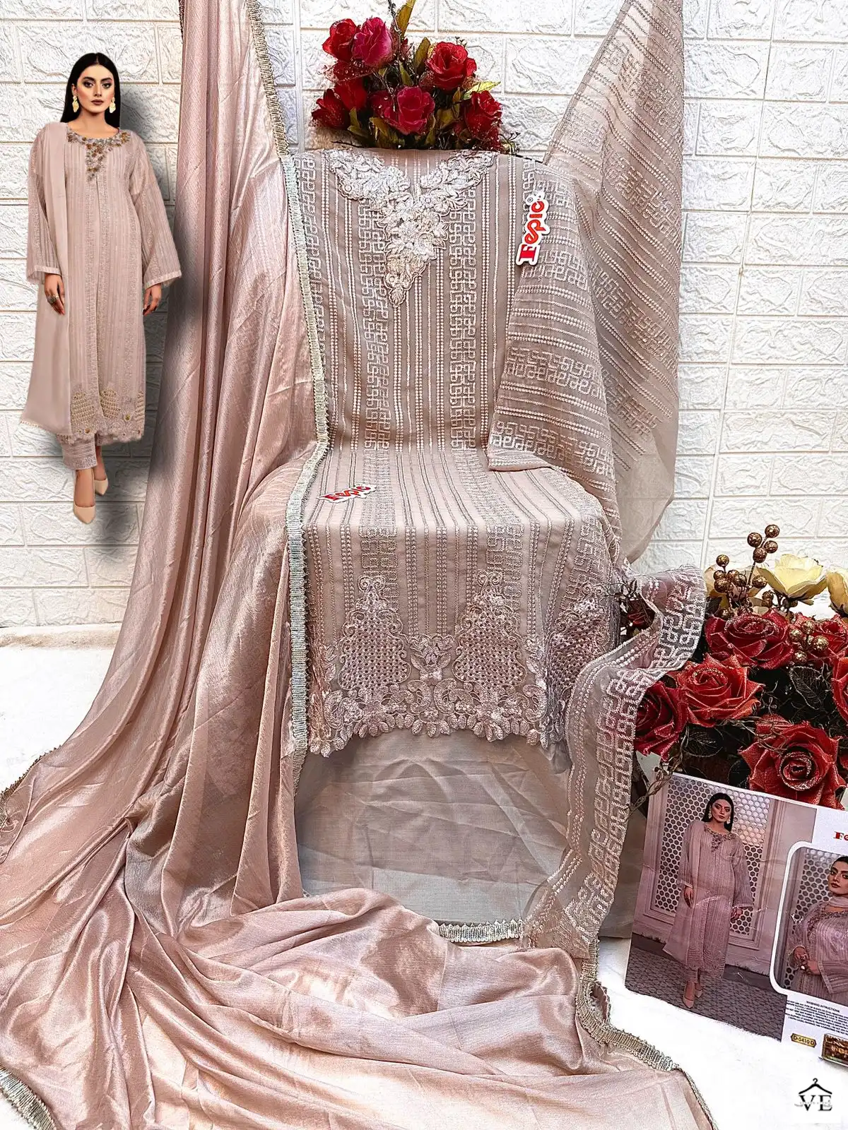 Fepic D 5422 Georgette Wholesale Designer Pakistani Salwar Suit Catalog — Wholesale Salwar Suits, MPA wholesale from Surat - Gallery Image 5