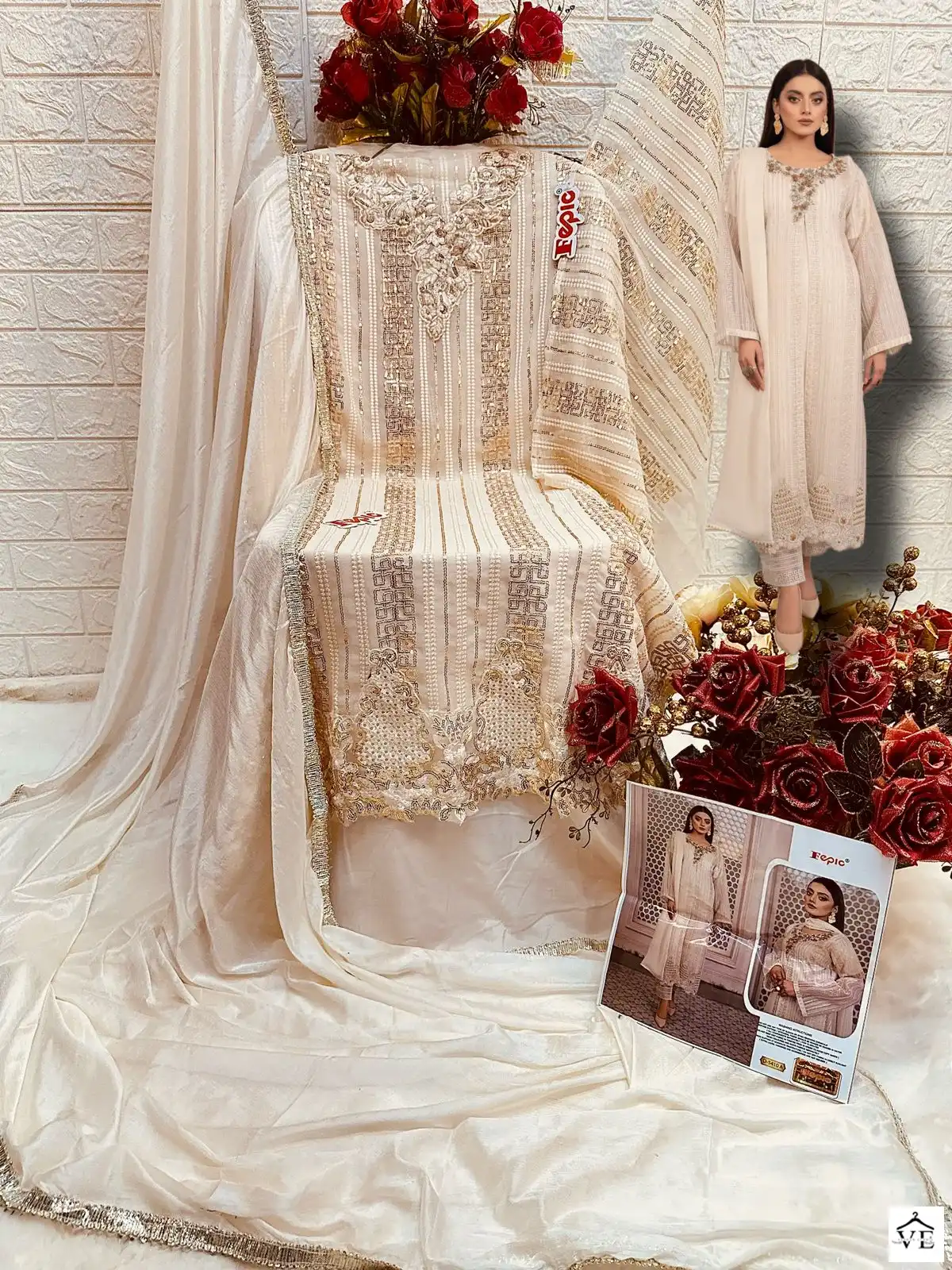 Fepic D 5422 Georgette Wholesale Designer Pakistani Salwar Suit Catalog — Wholesale Salwar Suits, MPA wholesale from Surat - Gallery Image 6