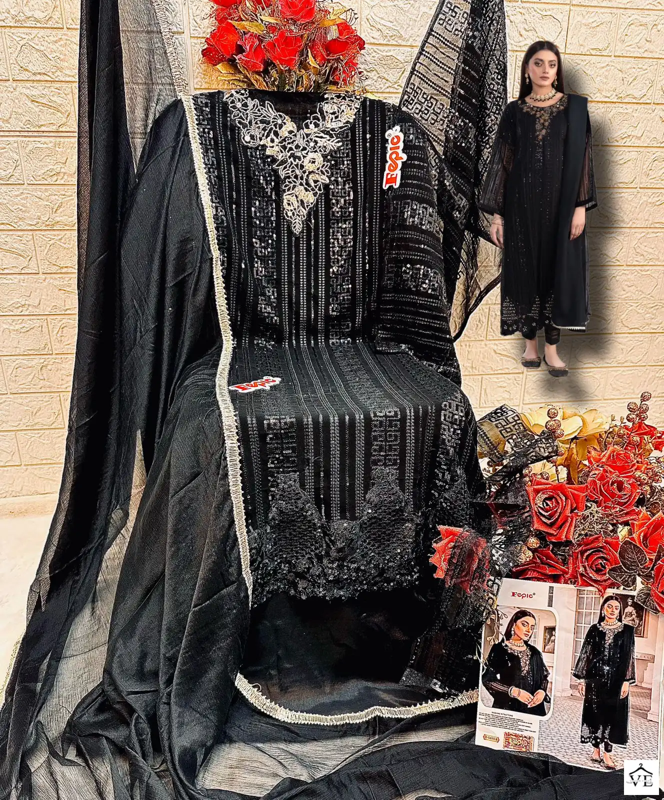 Fepic D 5422 Georgette Wholesale Designer Pakistani Salwar Suit Catalog — Wholesale Salwar Suits, MPA wholesale from Surat - Gallery Image 7