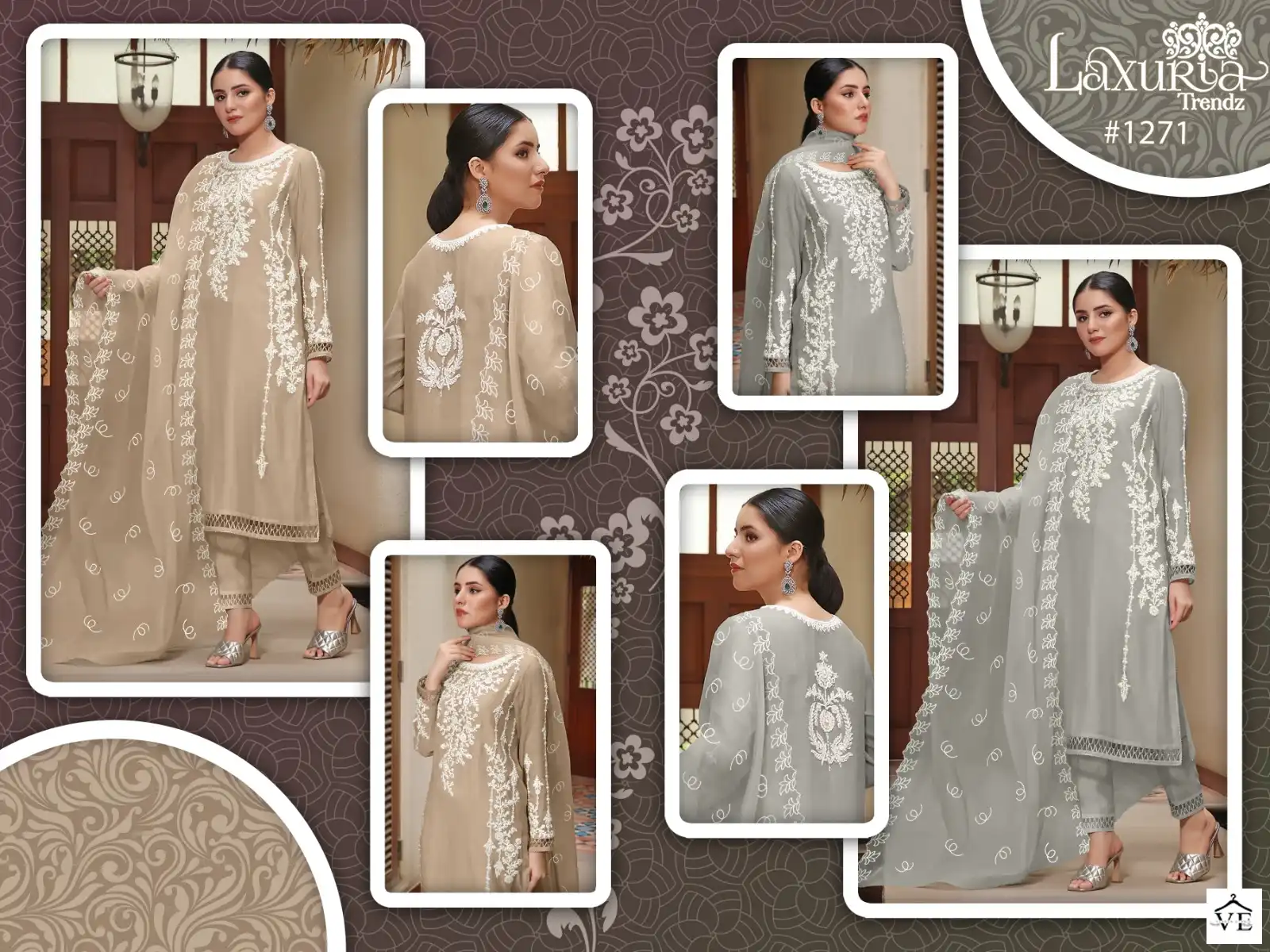 Laxuria D No 1271 Georgette Wholesale Designer Fancy Pakistani Readymade Salwar Suit Catalog — Wholesale Salwar Suits, MPA wholesale from Surat — view 7