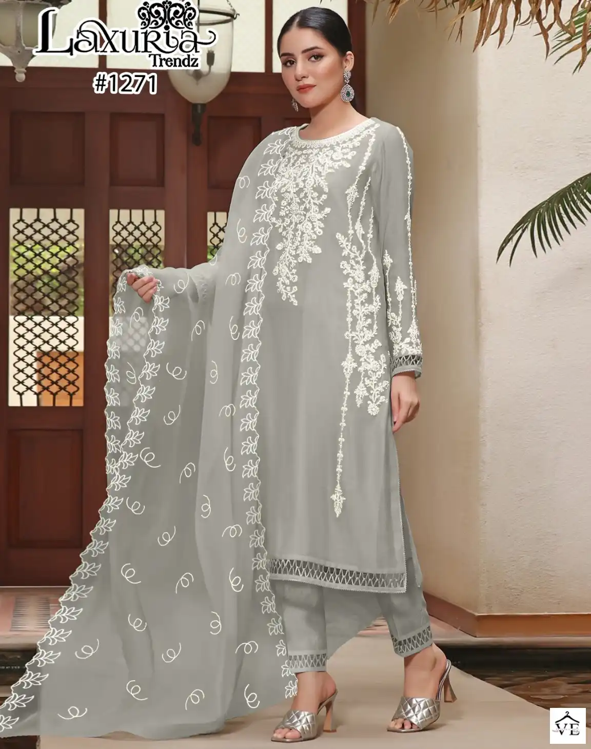 Laxuria D No 1271 Georgette Wholesale Designer Fancy Pakistani Readymade Salwar Suit Catalog — Wholesale Salwar Suits, MPA wholesale from Surat — view 1