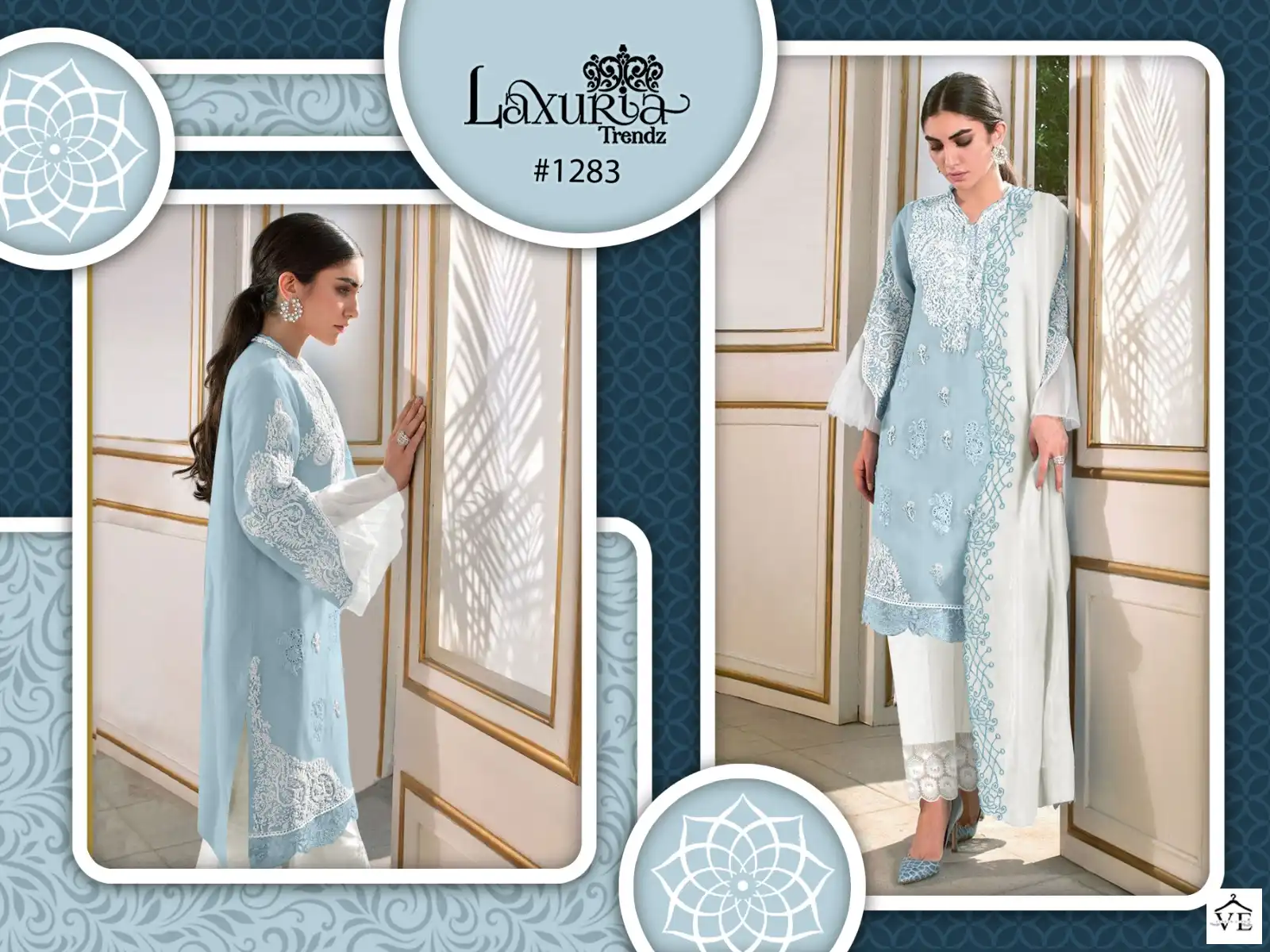 Laxuria D No 1283 Georgette Wholesale Designer Pakistani Readymade Salwar Suit Catalog — Wholesale Salwar Suits, MPA wholesale from Surat — view 4