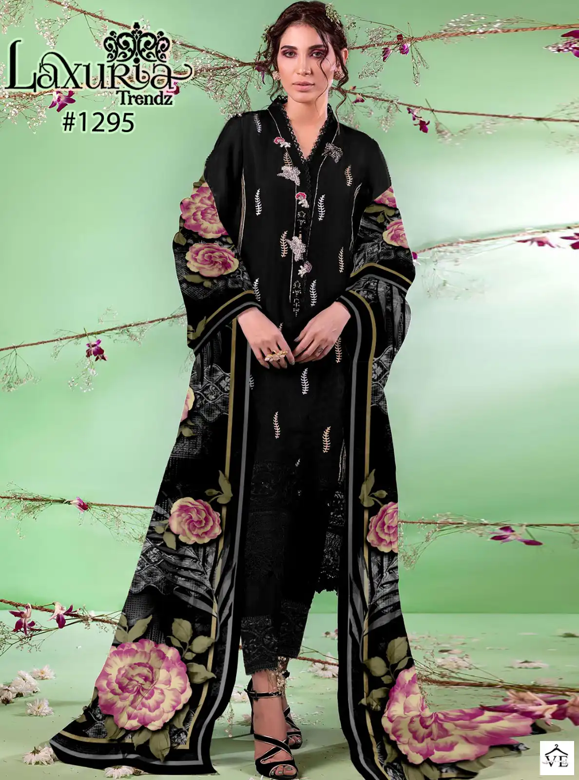 Laxuria D No 1295 Georgette Wholesale Designer Fancy Pakistani Readymade Salwar Suit Catalog — Wholesale Salwar Suits, MPA wholesale from Surat — view 1