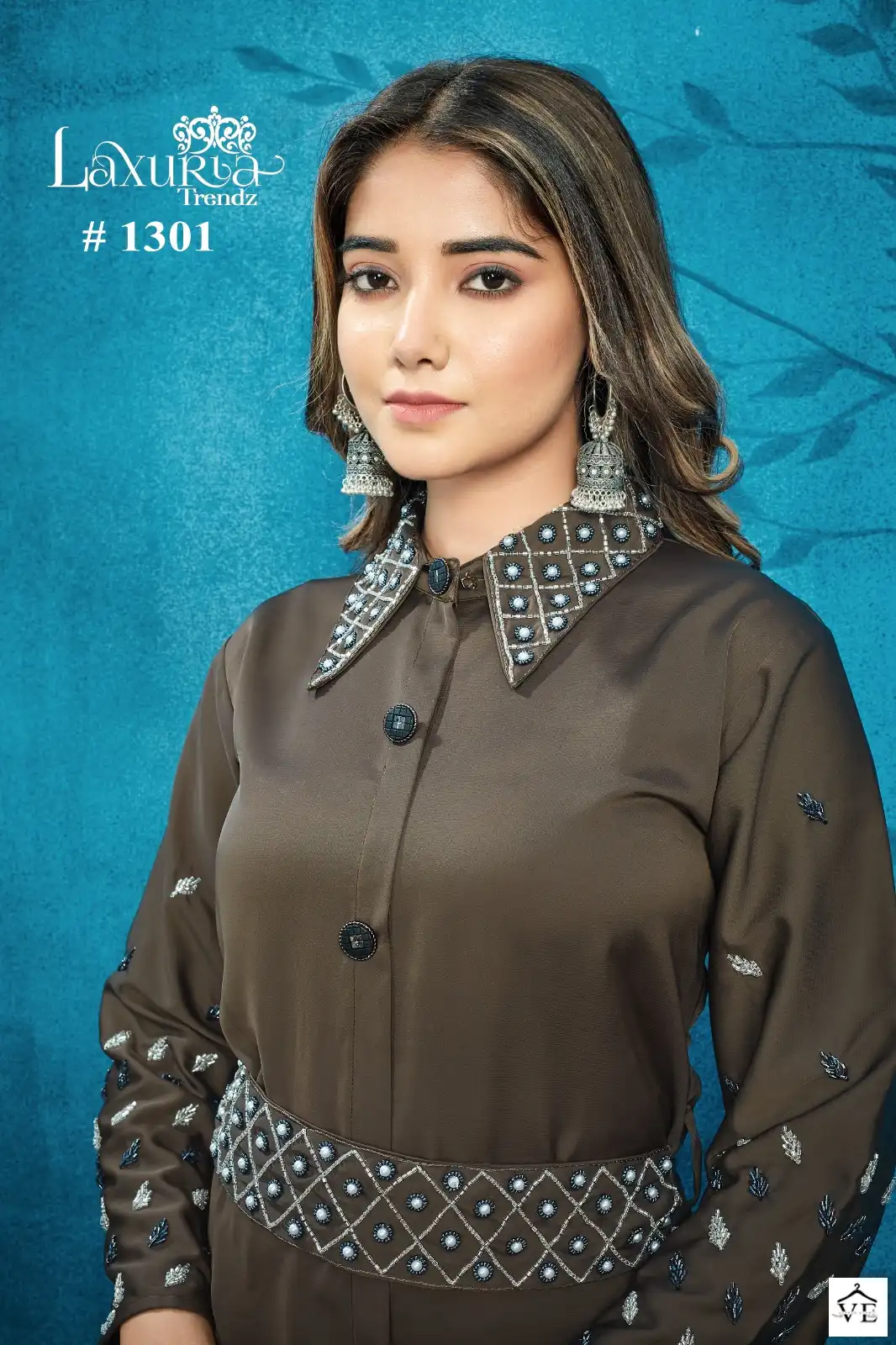 Laxuria D No 1301 Satin Wholesale Designer Kurti With Pant Cord Sets Catalog — Wholesale Kurtis, MPA wholesale from Surat — view 2