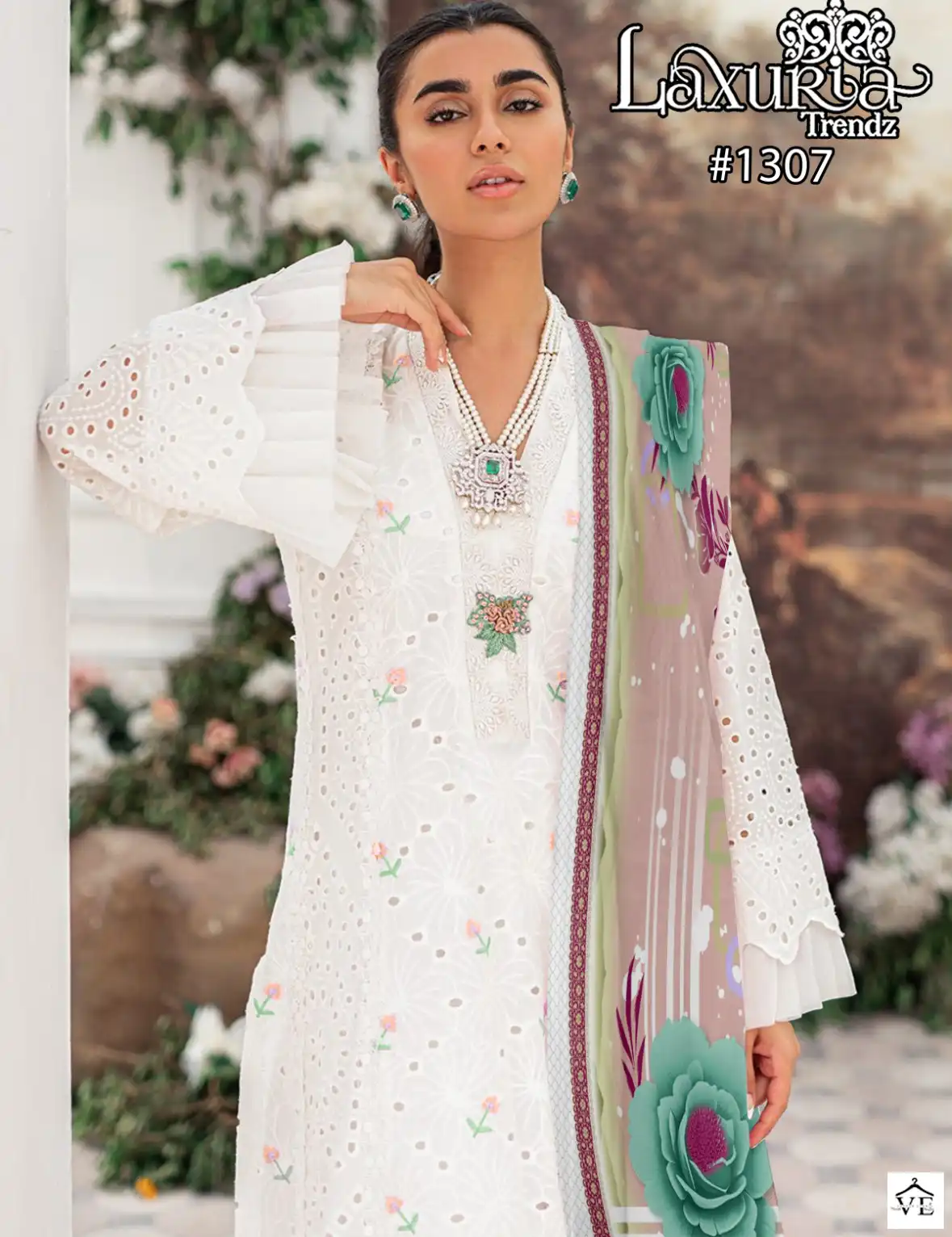 Laxuria D No 1307 Georgette Wholesale Fancy Chikankari Embroidery Designer Pakistani Salwar Suit Catalog — Wholesale Salwar Suits, MPA wholesale from Surat — view 1