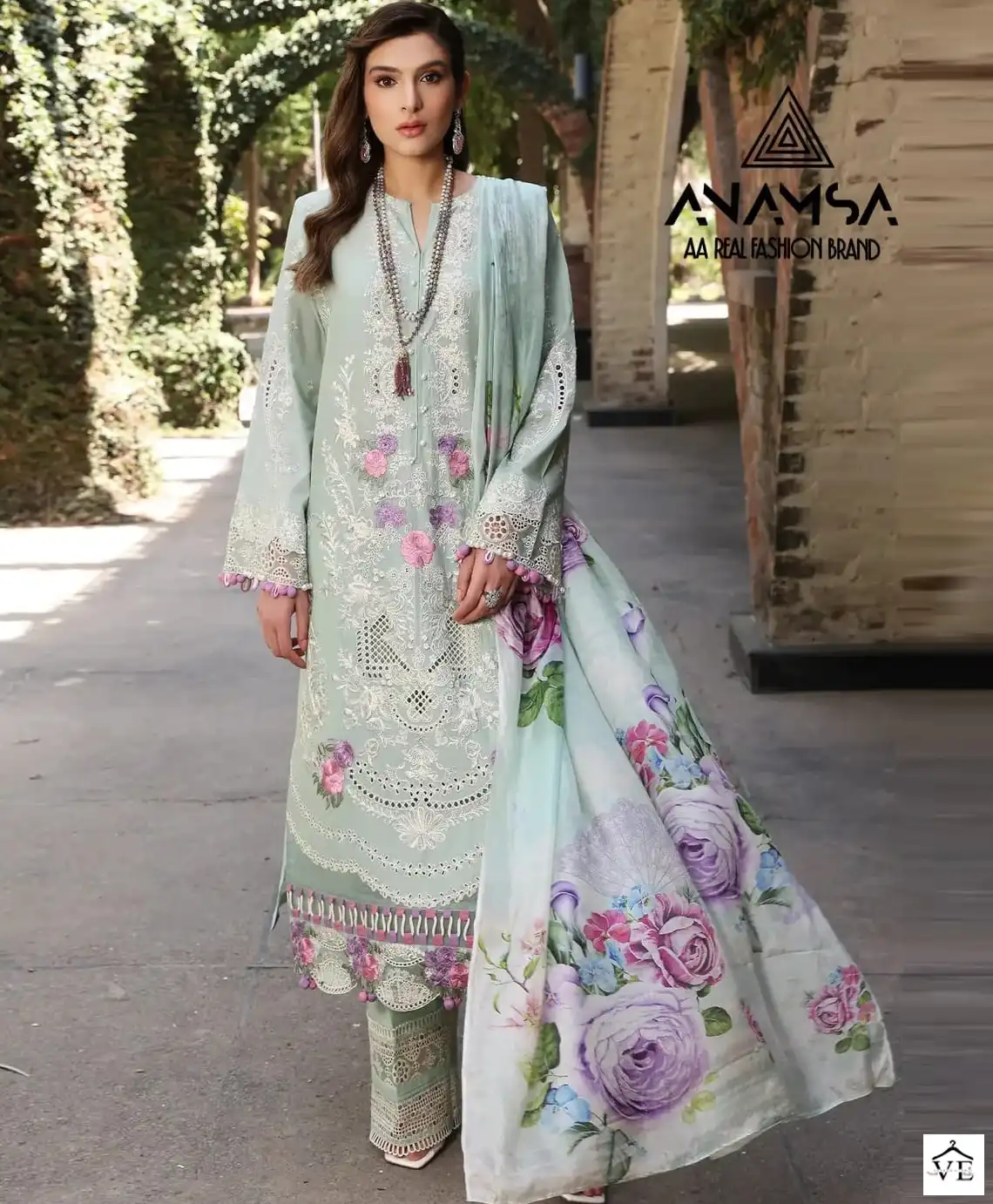 Anamsa 227 Pure Camric Cotton Wholesale Paksitani Suit — Wholesale Salwar Suits, MPA wholesale from Surat — view 1