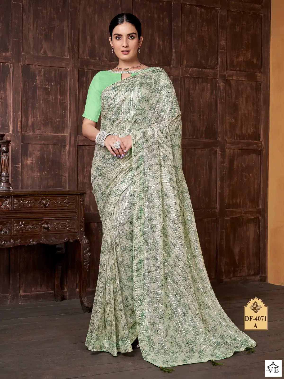 VE DF-4071 Export Quality Fine Yard Wholesale Designer Saree Catalog — Wholesale Sarees, MPA wholesale from Surat - Gallery Image 2
