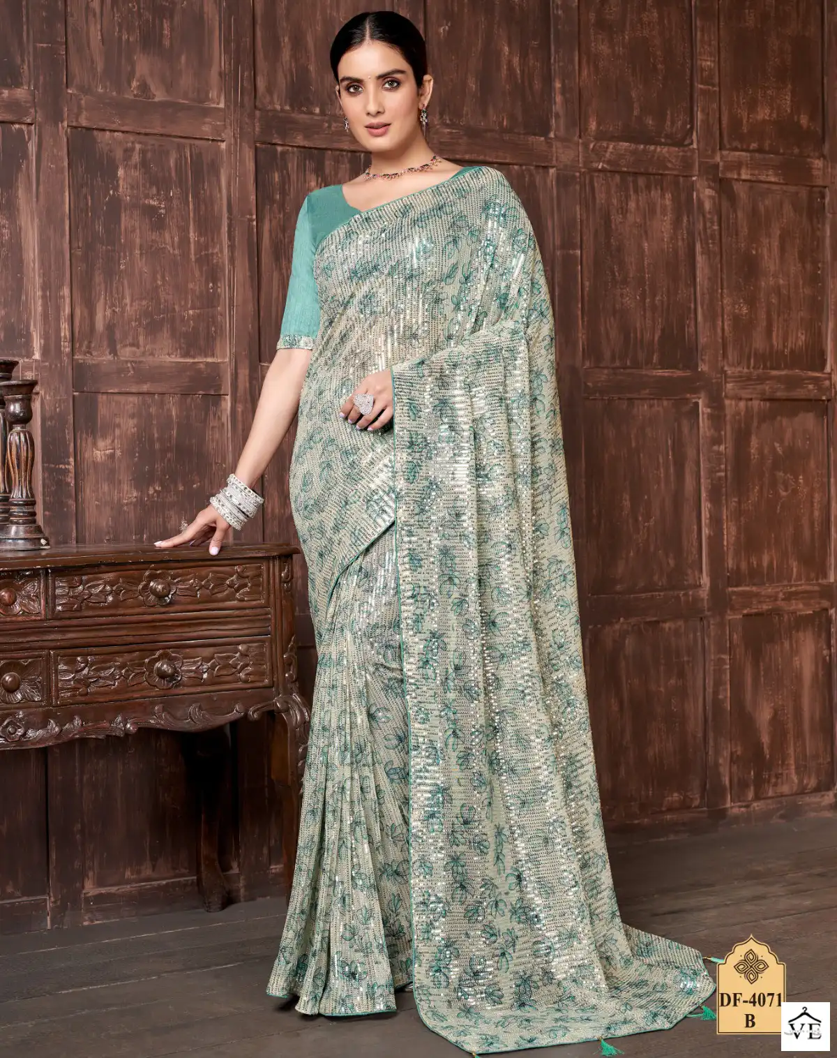 VE DF-4071 Export Quality Fine Yard Wholesale Designer Saree Catalog — Wholesale Sarees, MPA wholesale from Surat — view 1