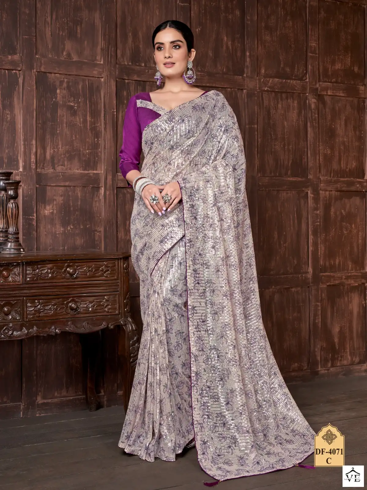 VE DF-4071 Export Quality Fine Yard Wholesale Designer Saree Catalog — Wholesale Sarees, MPA wholesale from Surat - Gallery Image 3