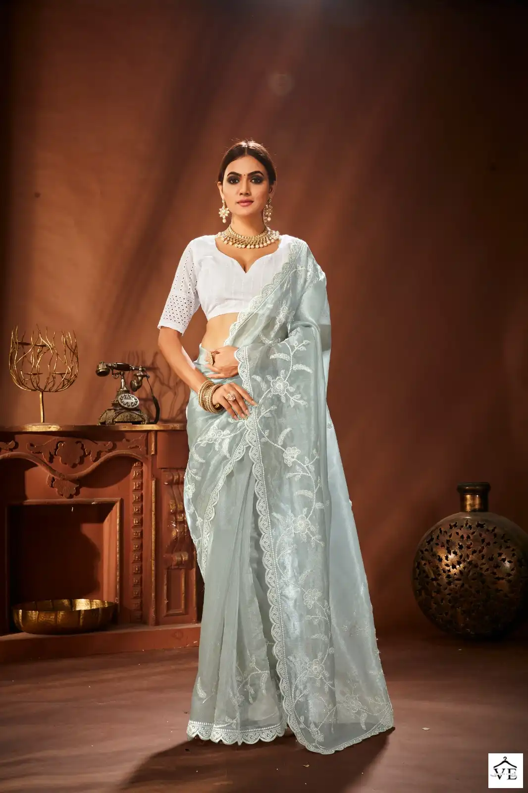 VE Diva Vol 2 Khadi Organza Wholesale Saree Catalog — Wholesale Sarees, MPA wholesale from Surat — view 4