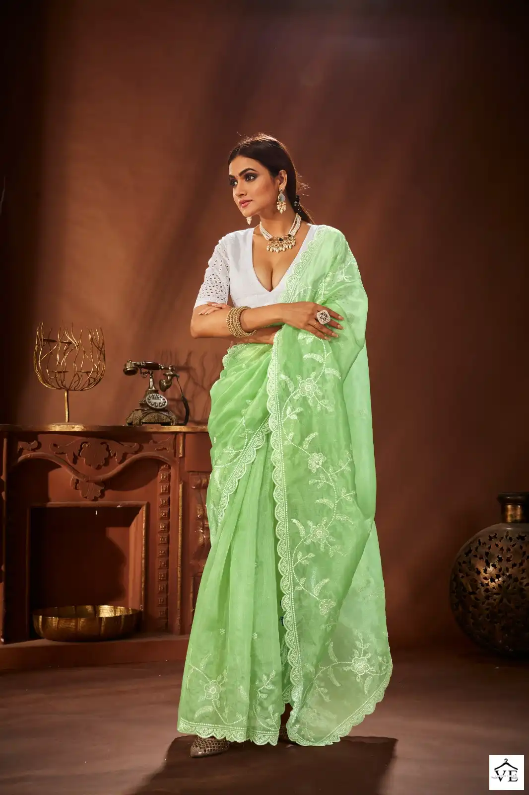 VE Diva Vol 2 Khadi Organza Wholesale Saree Catalog — Wholesale Sarees, MPA wholesale from Surat - Gallery Image 2