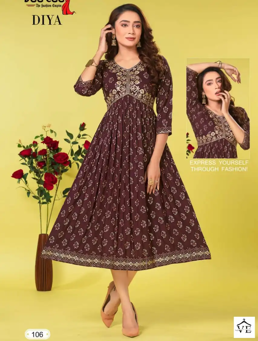 Deecee Diya Heavy Rayon Wholesale Long Kurtis Catalog — Wholesale Kurtis, MPA wholesale from Surat — view 1