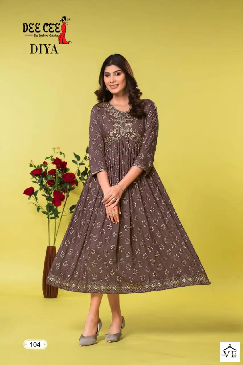 Deecee Diya Heavy Rayon Wholesale Long Kurtis Catalog — Wholesale Kurtis, MPA wholesale from Surat - Gallery Image 5