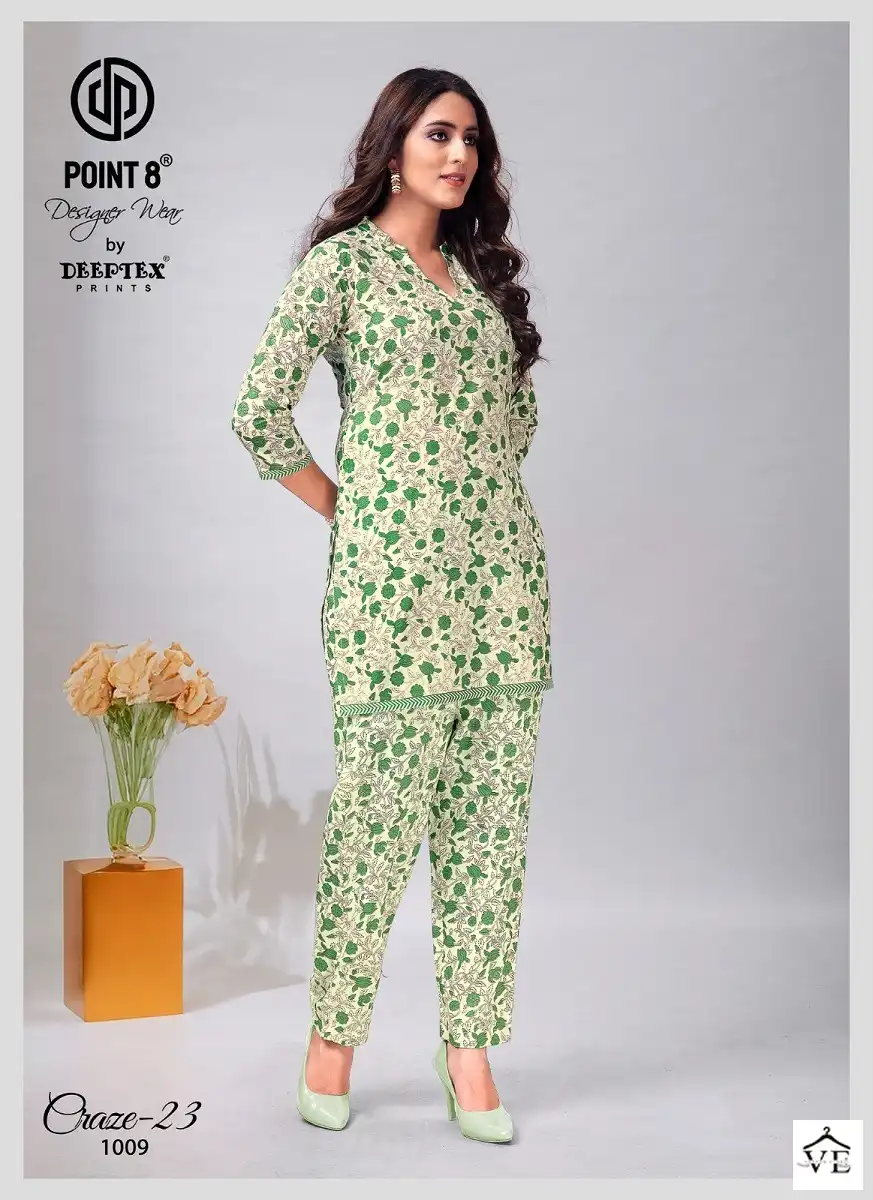 Deeptex Craze 23 Poplin Cotton Wholesale Kurti With Pant Co-Ors Set Catalog — Wholesale Kurtis, Deeptex wholesale from Surat — view 10