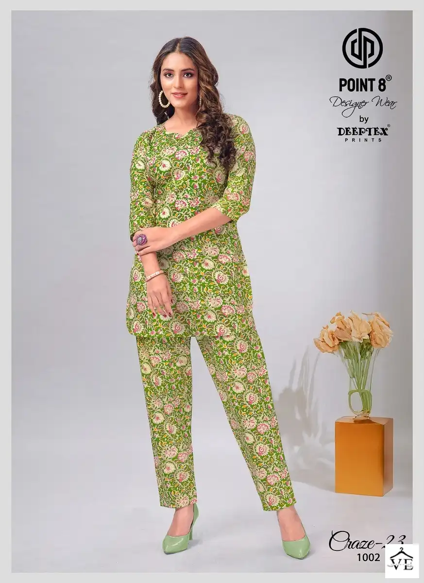 Deeptex Craze 23 Poplin Cotton Wholesale Kurti With Pant Co-Ors Set Catalog — Wholesale Kurtis, Deeptex wholesale from Surat - Gallery Image 3