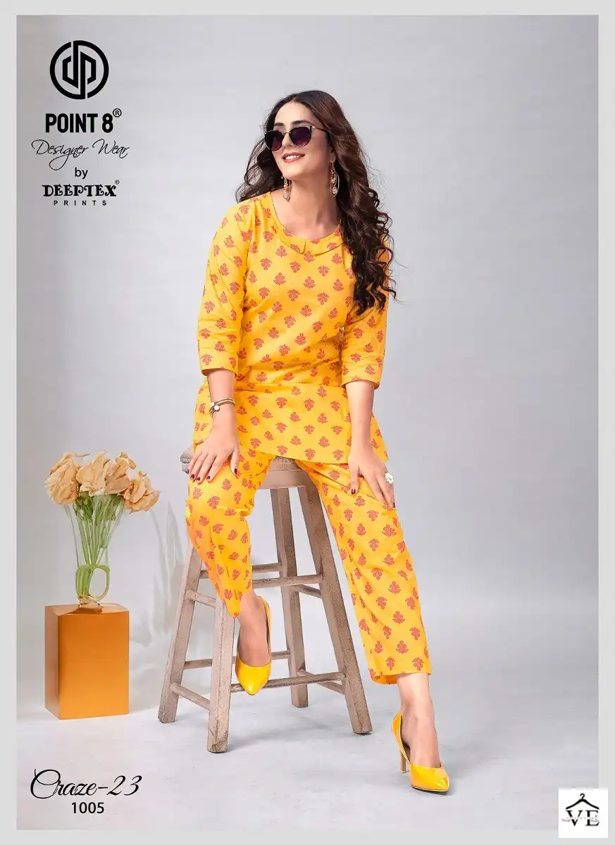 Deeptex Craze 23 Poplin Cotton Wholesale Kurti With Pant Co-Ors Set Catalog — Wholesale Kurtis, Deeptex wholesale from Surat - Gallery Image 4