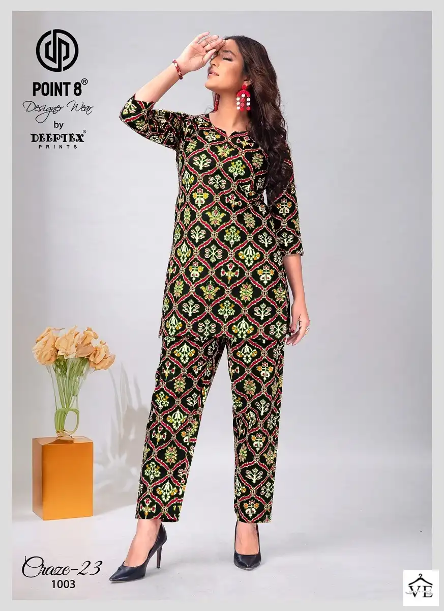 Deeptex Craze 23 Poplin Cotton Wholesale Kurti With Pant Co-Ors Set Catalog — Wholesale Kurtis, Deeptex wholesale from Surat - Gallery Image 5