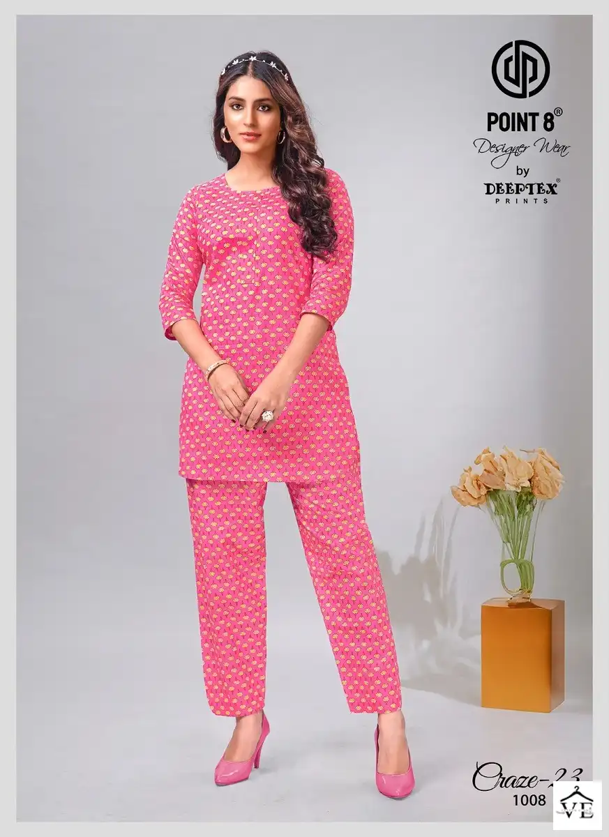 Deeptex Craze 23 Poplin Cotton Wholesale Kurti With Pant Co-Ors Set Catalog — Wholesale Kurtis, Deeptex wholesale from Surat - Gallery Image 6