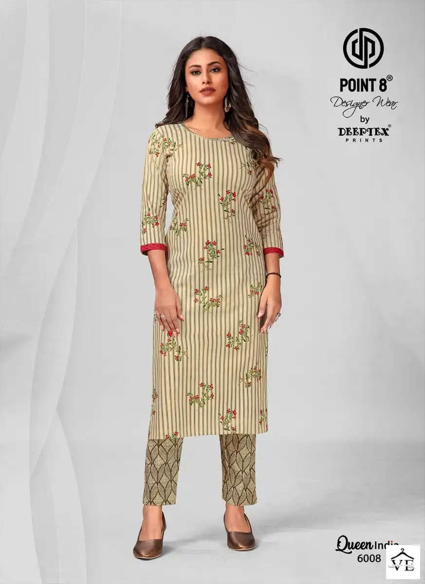 Deeptex Queen India Vol 6 Pure Cotton Wholesale Kuti With Pant Catalog — Wholesale Kurtis, Deeptex wholesale from Surat - Gallery Image 2