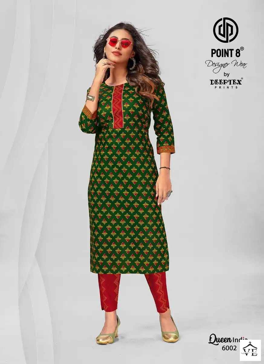 Deeptex Queen India Vol 6 Pure Cotton Wholesale Kuti With Pant Catalog — Wholesale Kurtis, Deeptex wholesale from Surat — view 10